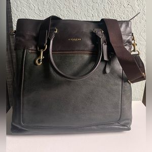 Coach Essex Leather Helmet Grey/Black Bag #71337